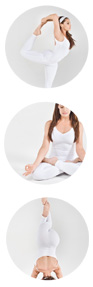 Trish doing yoga poses