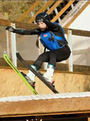Trish tries aerial ski jumping